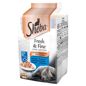 Sheba Fresh & Fine mix smaków w sosie adult 50 g × 6