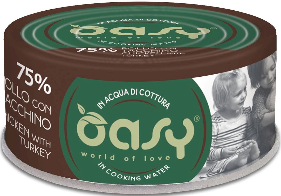 Oasy More Love Digestive Sensitive kurczak, indyk w bulionie adult 70 g