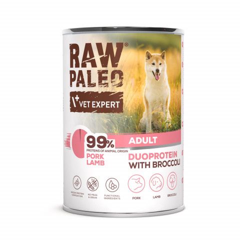 VetExpert Raw Paleo jagnięcina, wieprzowina adult 400 g
