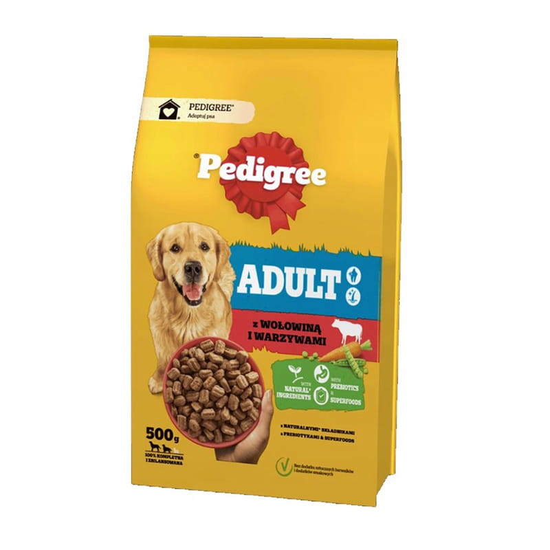Pedigree wołowina, warzywa adult średnie, duże rasy 500 g