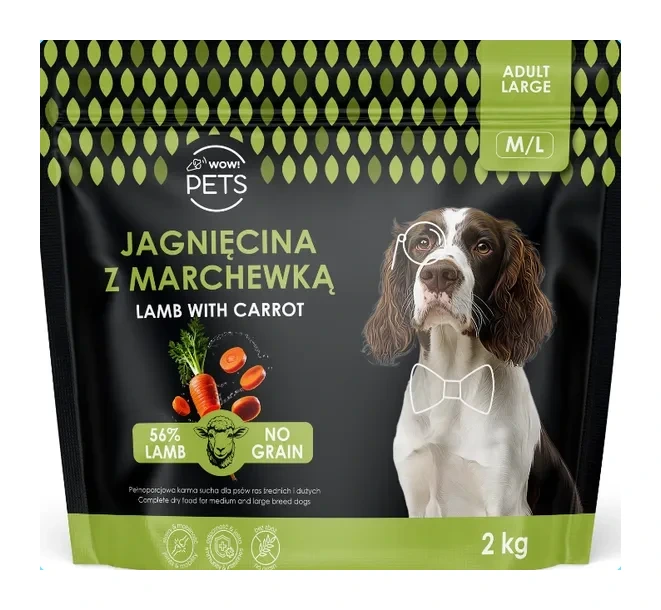 WOW!PETS jagnięcina adult średnie rasy, duże rasy 2 kg