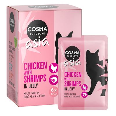 Cosma Asia Indoor kurczak, krewetki w galaretce 100 g × 6