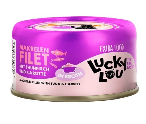Lucky Lou Extrafood makrela, tuńczyk w bulionie 70 g