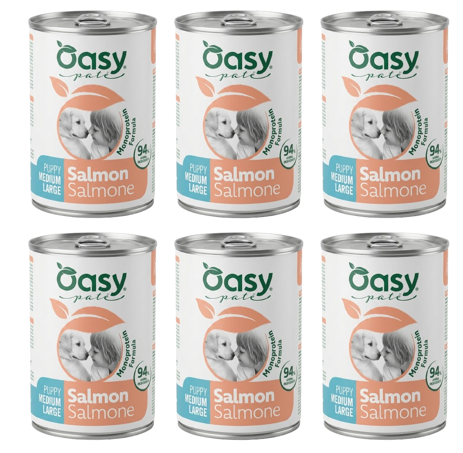 Oasy łosoś puppy średnie rasy, duże rasy 400 g × 6