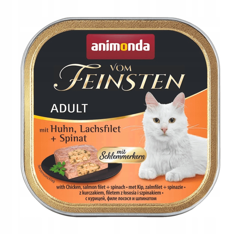 Animonda Vom Feinsten kurczak, łosoś z szpinakiem pasztet adult 100 g