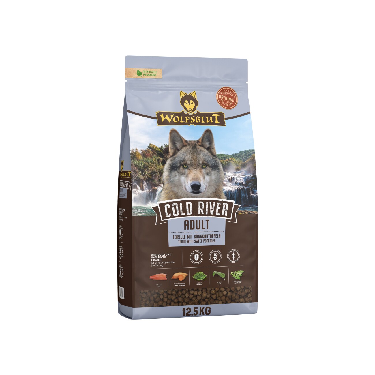 Wolfsblut Cold River pstrąg z batatem adult 12,5 kg