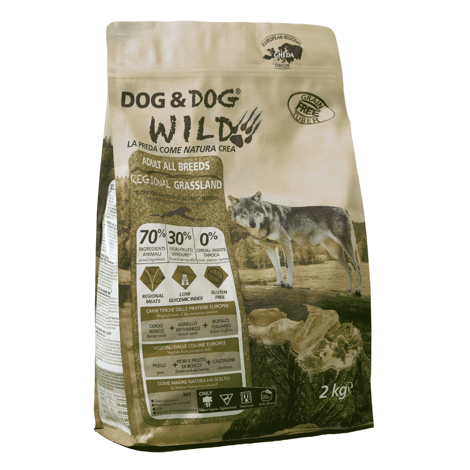 Dog&Dog Wild Regional Grassland drób, jagnięcina, wieprzowina adult 2 kg