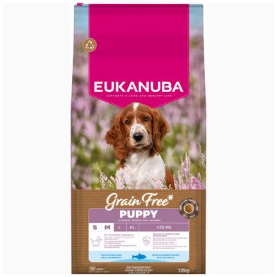 Eukanuba Grain Free ryba puppy małe rasy, średnie rasy 12 kg