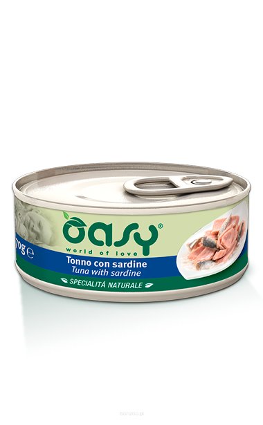 Oasy Cat Natural tuńczyk z sardynkami w galaretce adult 70 g