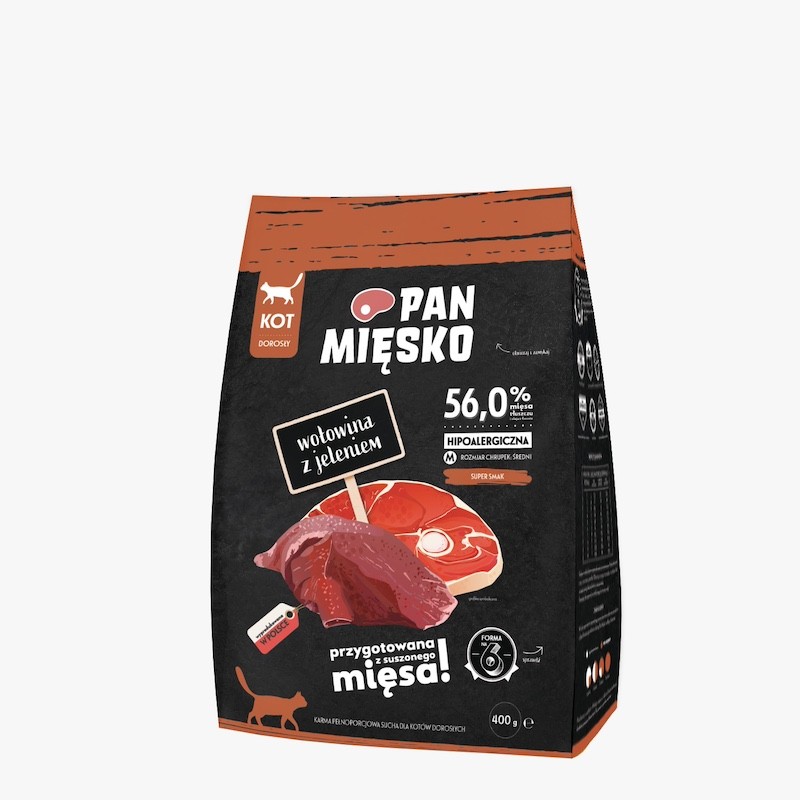 Pan Mięsko jeleń, wołowina adult 400 g