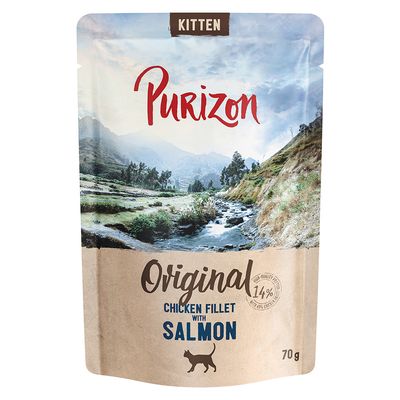 Purizon Sensitive kurczak, łosoś pasztet kitten 70 g × 6