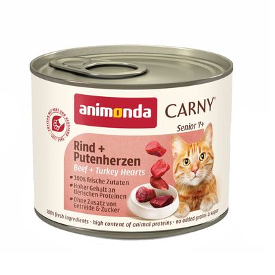Animonda Carny Sensitive indyk, wołowina kawałki senior 200 g × 12