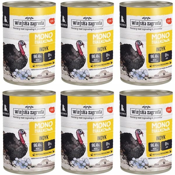 Wiejska Zagroda Mono indyk junior 400 g × 6