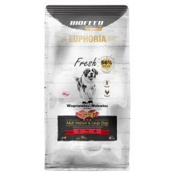 BioFeed Euphoria Fresh Meat wieprzowina, wołowina adult średnie i duże rasy 12 kg