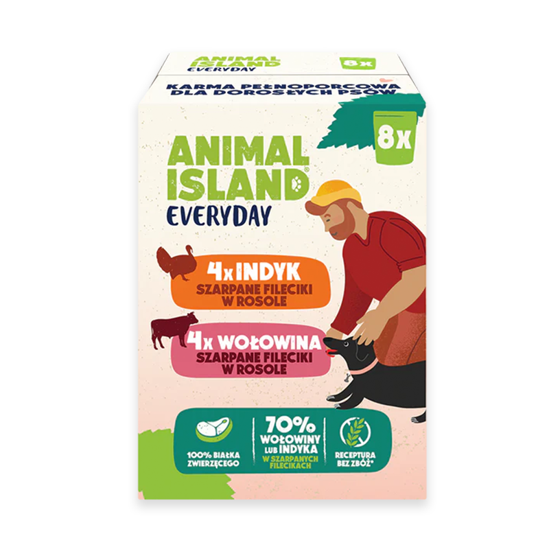 Animal Island Everyday indyk, wołowina 150 g × 8