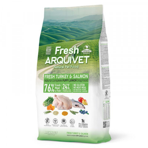 Arquivet Fresh indyk, łosoś z batatem junior 10 kg