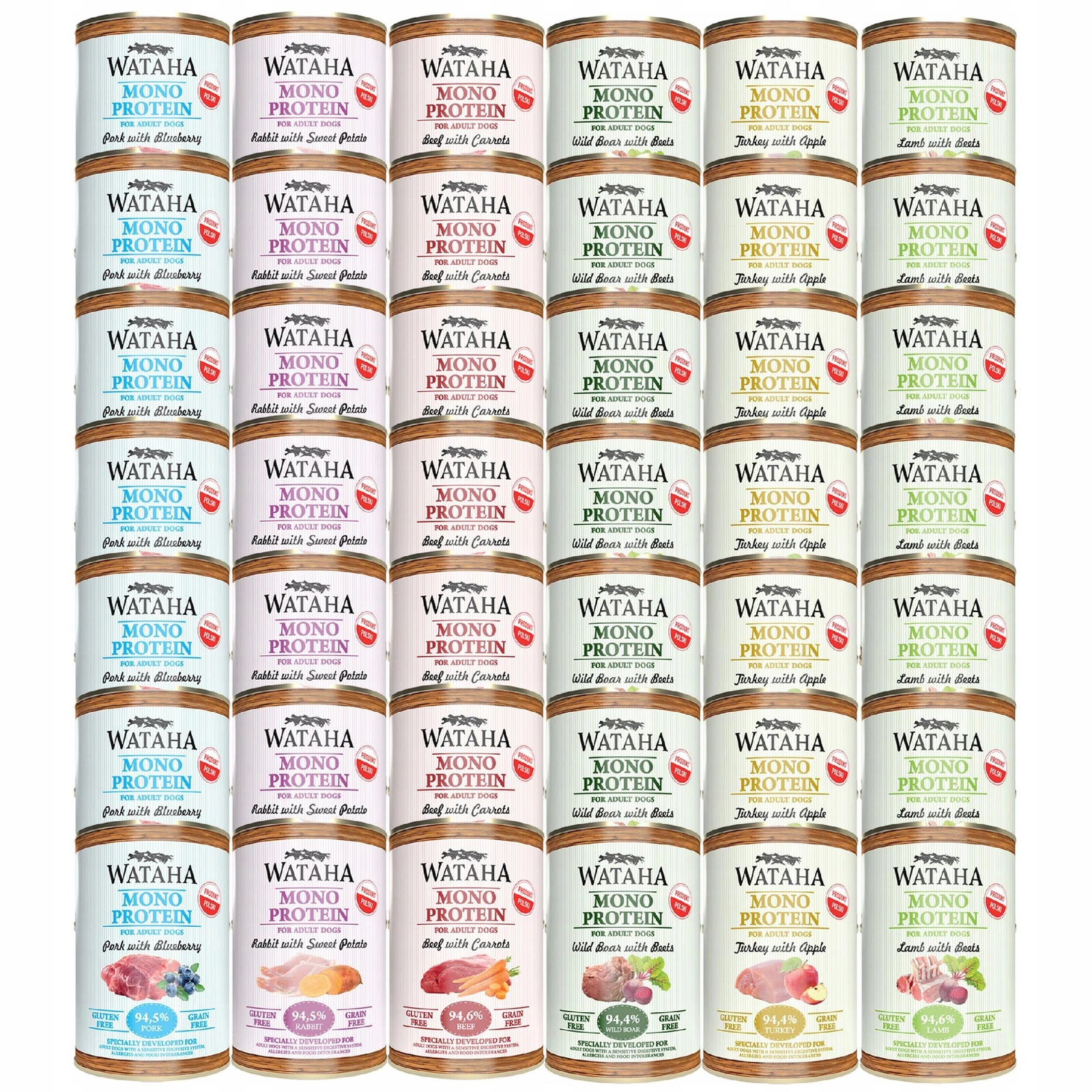 Wataha Mono Protein mix smaków adult 400 g × 42