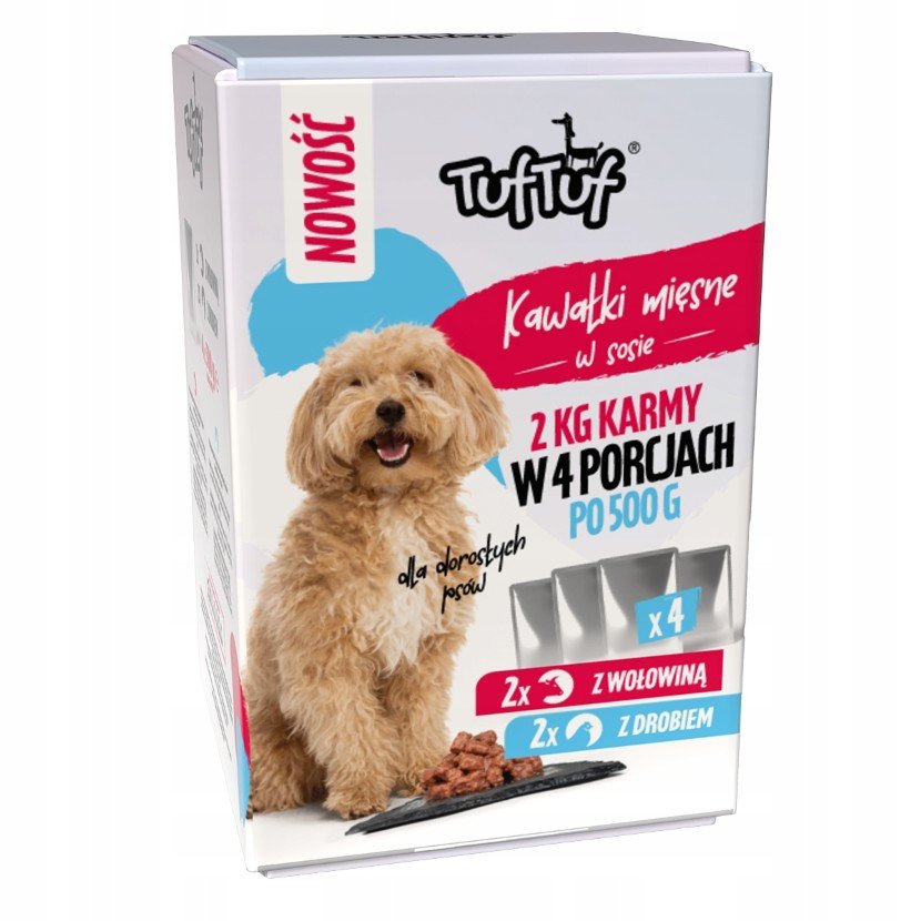 Tuf Tuf drób, wołowina adult 500 g × 4