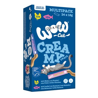 WOW Cat Creamy Snack mix smaków 16 g × 24