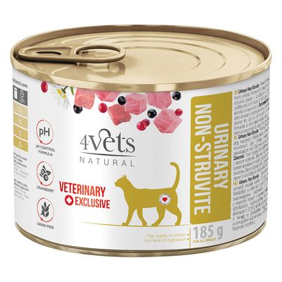 4Vets Natural Urinary indyk, jagnięcina adult 185 g × 12
