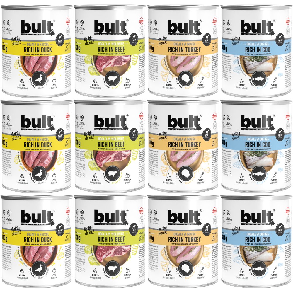 Bult dorsz, indyk, kaczka, wołowina 800 g × 12