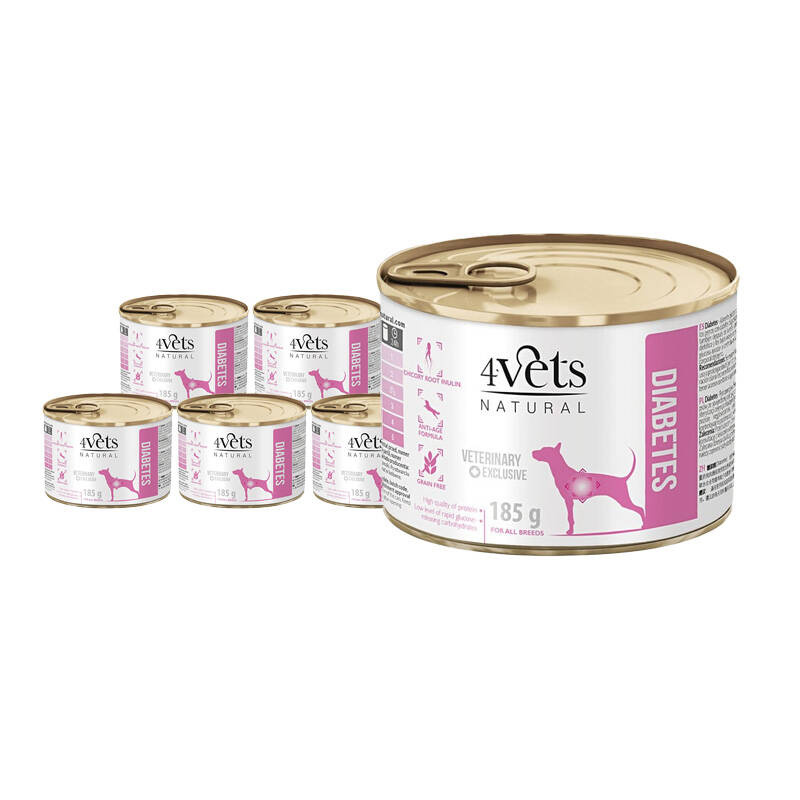 4Vets Natural Diabetes indyk, wołowina 185 g × 6