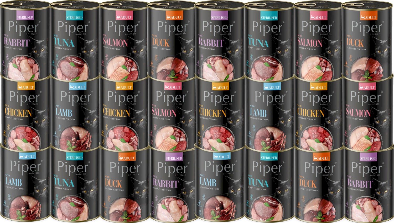 Dolina Noteci Piper Animals Sterilised mix smaków adult 400 g × 24