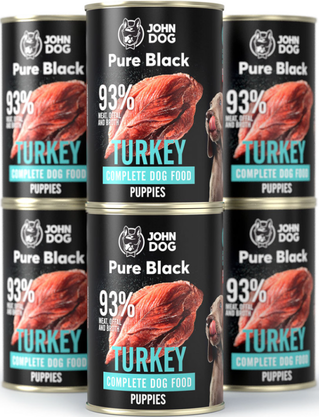 John Dog Pure Black indyk junior 400 g × 6