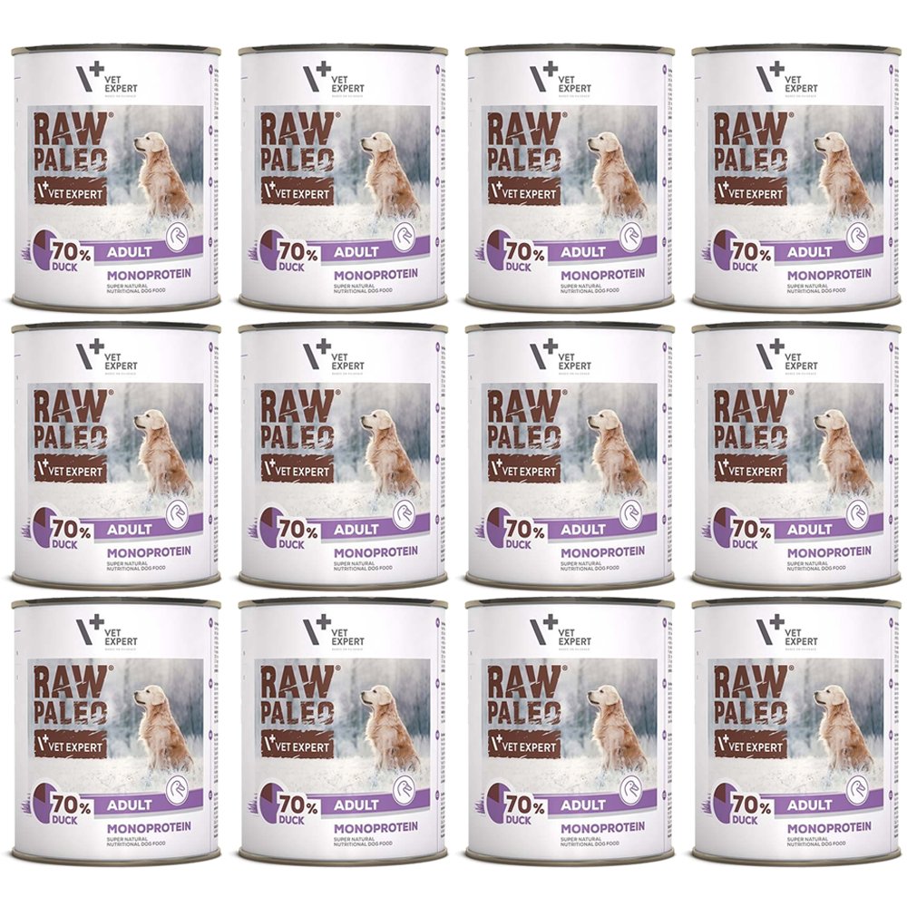 VetExpert Raw Paleo kaczka adult 800 g × 12