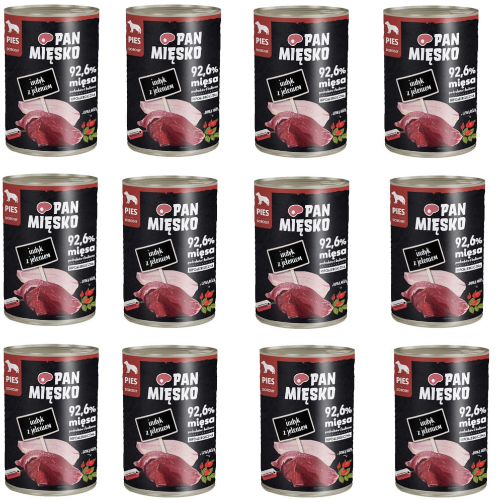 Pan Mięsko indyk, jeleń 400 g × 12