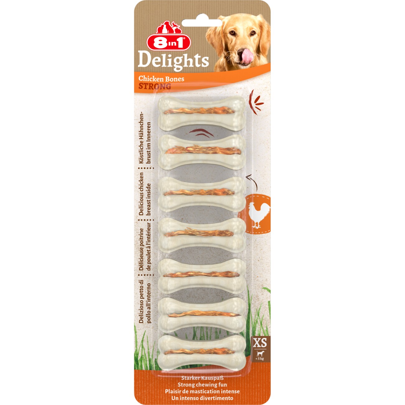 8in1 Delights kurczak małe rasy 20 g × 7