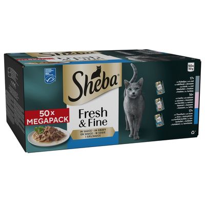 Sheba Fresh & Fine mix smaków w sosie adult 50 g × 50