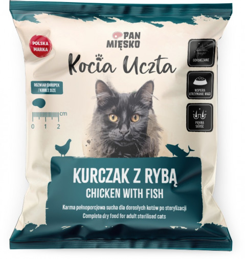 Pan Mięsko Kocia Uczta Sterilised kurczak z rybą adult 50 g