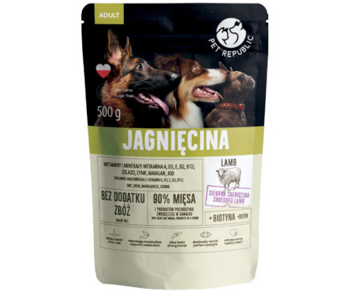 Pet Republic jagnięcina średnie rasy, duże rasy 500 g