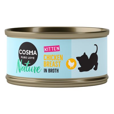 Cosma Nature Indoor mix smaków w bulionie kitten 70 g × 24