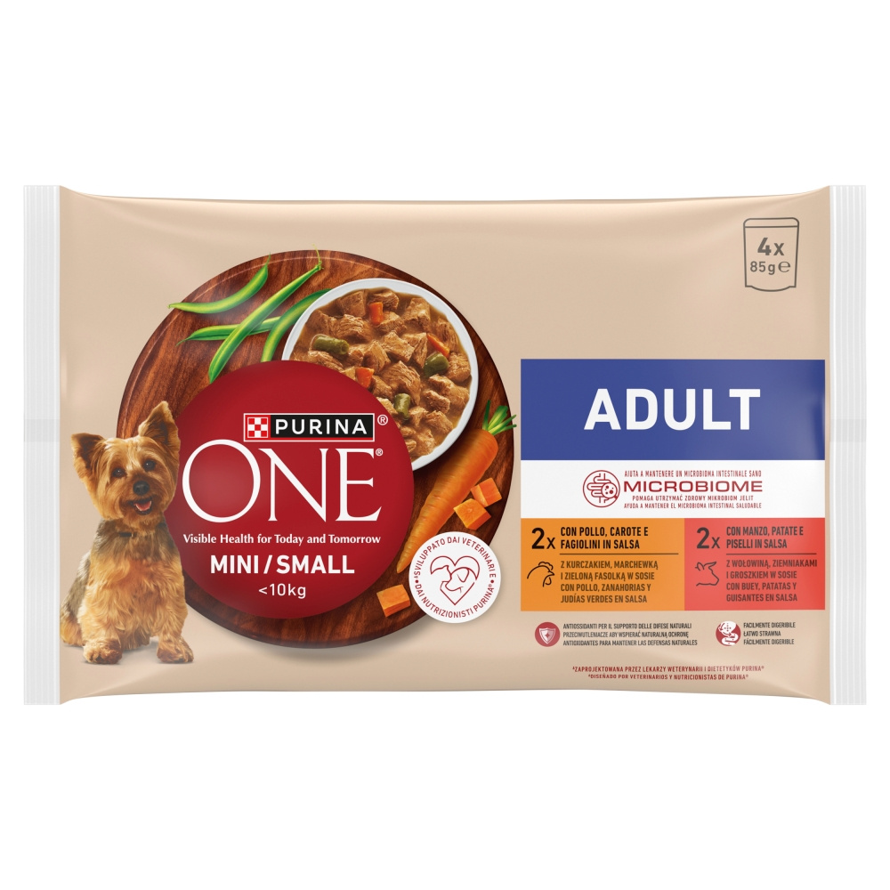 Purina Purina ONE kurczak, wołowina adult małe rasy 85 g × 4