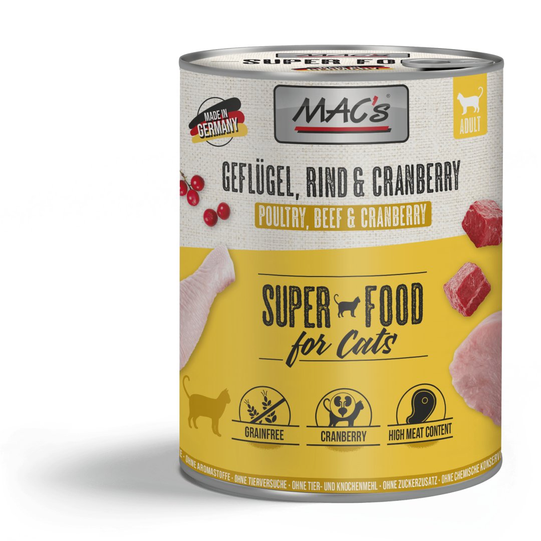 MAC's drób z żurawiną kawałki adult 800 g
