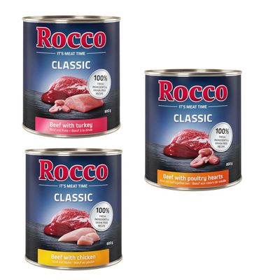 Rocco Classic drób, indyk, kurczak, wołowina adult 800 g × 6