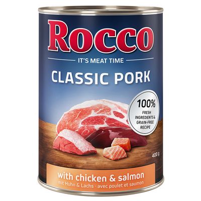 Rocco Classic kurczak, wieprzowina, łosoś adult 400 g × 12