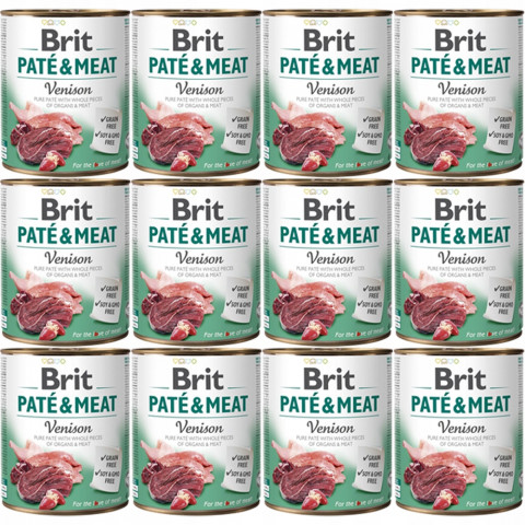 Brit Paté & Meat dziczyzna, kurczak adult 800 g × 12