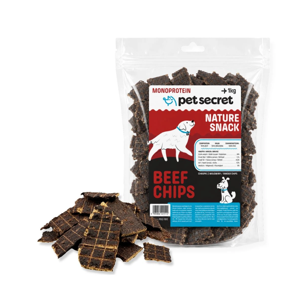 Pet Secret Nature Snack chipsy z wołowiny 1 kg