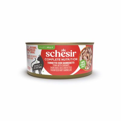 Schesir Complete Nutrition tuńczyk, krewetki w galaretce adult 140 g × 6