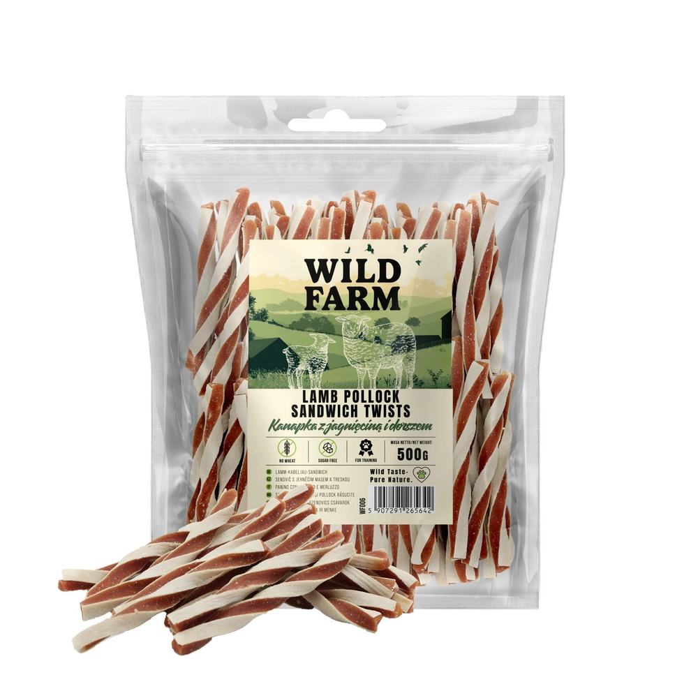 Wild Farm dorsz, jagnięcina 500 g