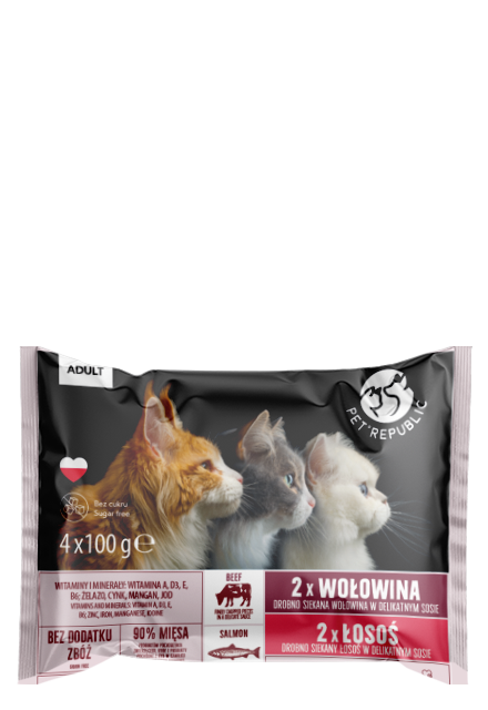 PetRepublic mix smaków w sosie adult 100 g × 4