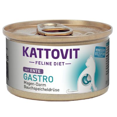 Kattovit Feline Diet Digestive kaczka pasztet adult 85 g × 24