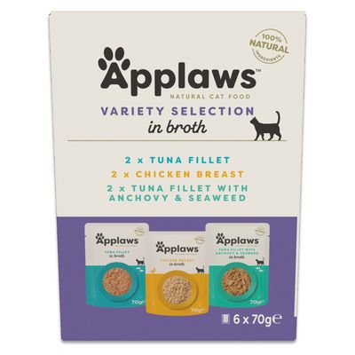 Applaws Variety Selection mix smaków w bulionie adult 70 g × 6