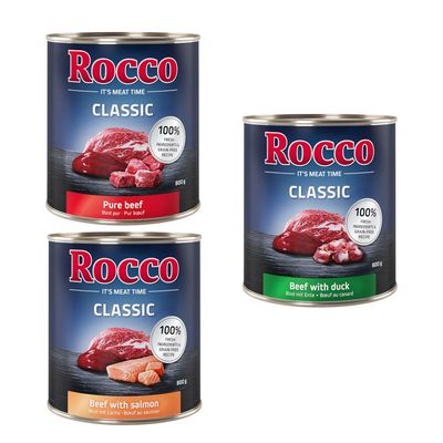 Rocco Classic kaczka, wołowina, łosoś adult 800 g × 12