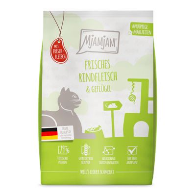 MjAMjAM Knusprige Mahlzeiten Sensitive drób, wołowina 1,5 kg