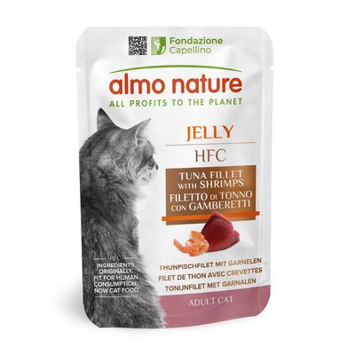 Almo Nature HFC Jelly Hairball tuńczyk, krewetki w galaretce adult 55 g × 6