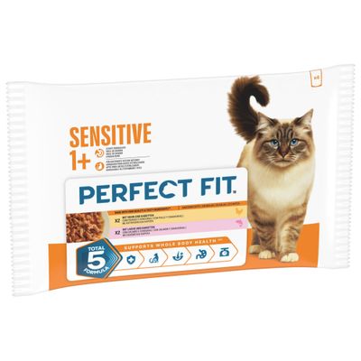 Perfect Fit Sensitive mix smaków w sosie adult 85 g × 4
